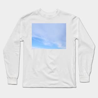 Blue sky, fluffy clouds, aesthetic sky Long Sleeve T-Shirt